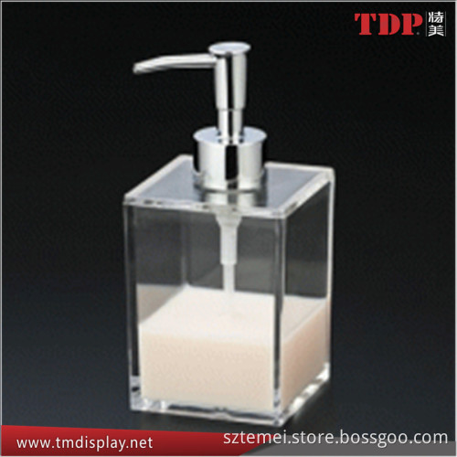 deluxe lucite plexiglass square clear pump acrylic liquid soap dispenser